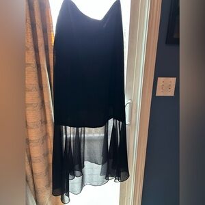Xscape Black High-Low Sheer Skirt